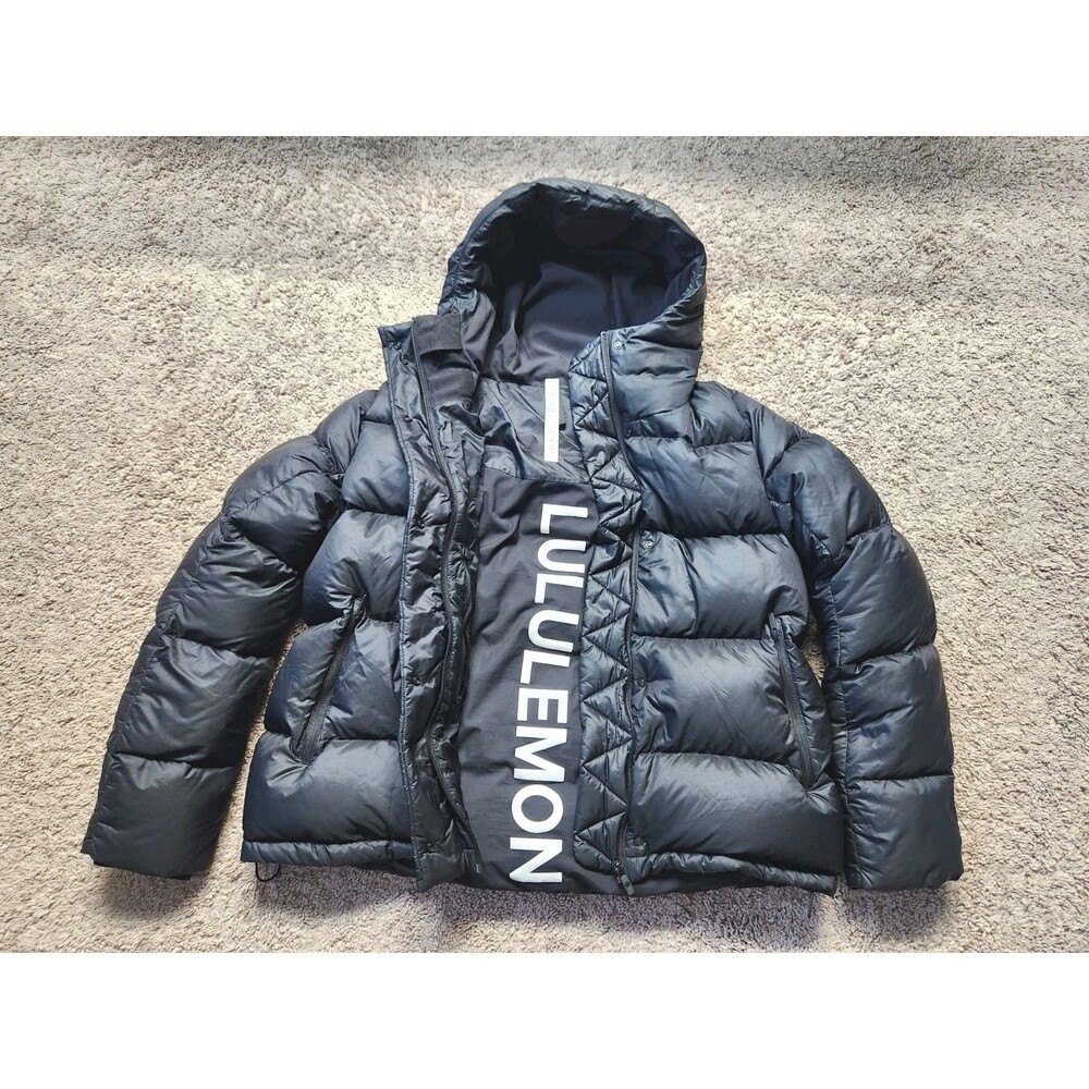 Lululemon Wunder Puff Womens 6 GOOSE DOWN Jacket Black Hooded 700 Puffer Coat
